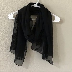 Black Scarf Beaded Embroidery